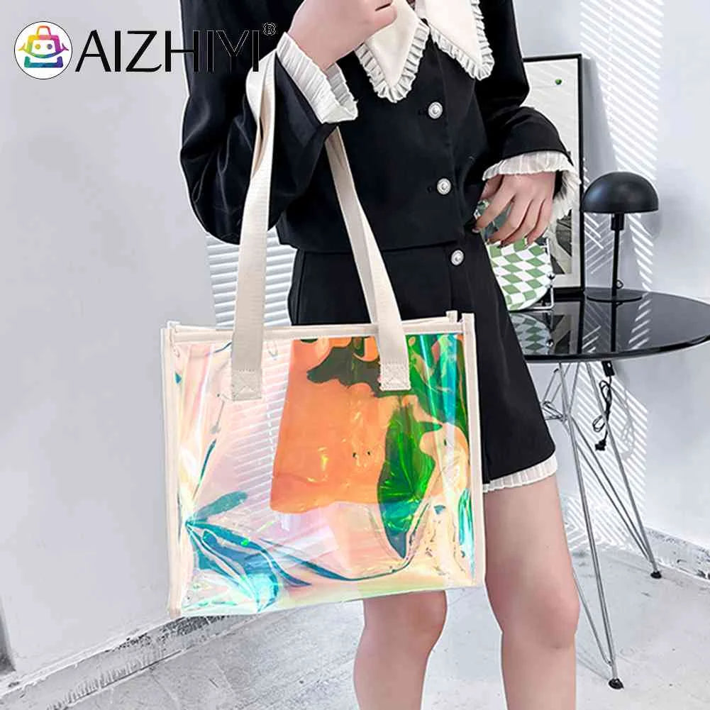 Women Clear Waterproof TOTES Shoulder Bag Summer Beach Pouch