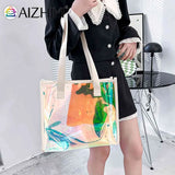 Women Clear Waterproof TOTES Shoulder Bag Summer Beach Pouch
