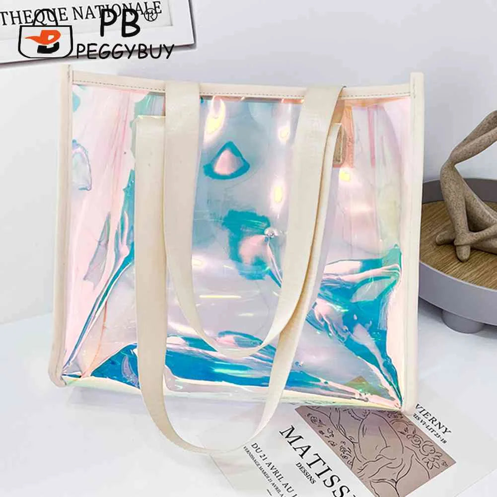 Women Clear TOTES Waterproof Transparent Handbags Large Shopper Shoulder Bag