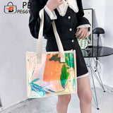 Women Clear TOTES Waterproof Transparent Handbags Large Shopper Shoulder Bag
