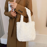 Women Clutch Handbags Retro Shoulder Bags Plush Purse Ladies Travel Shopping