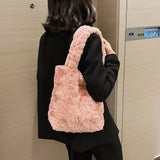 Women Clutch Handbags Retro Shoulder Bags Plush Purse Ladies Travel Shopping