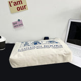 London Bookshop Print Canvas Women Clutch Purse Large Capacity