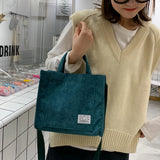 Casual Corduroy Shoulder Bag for Women