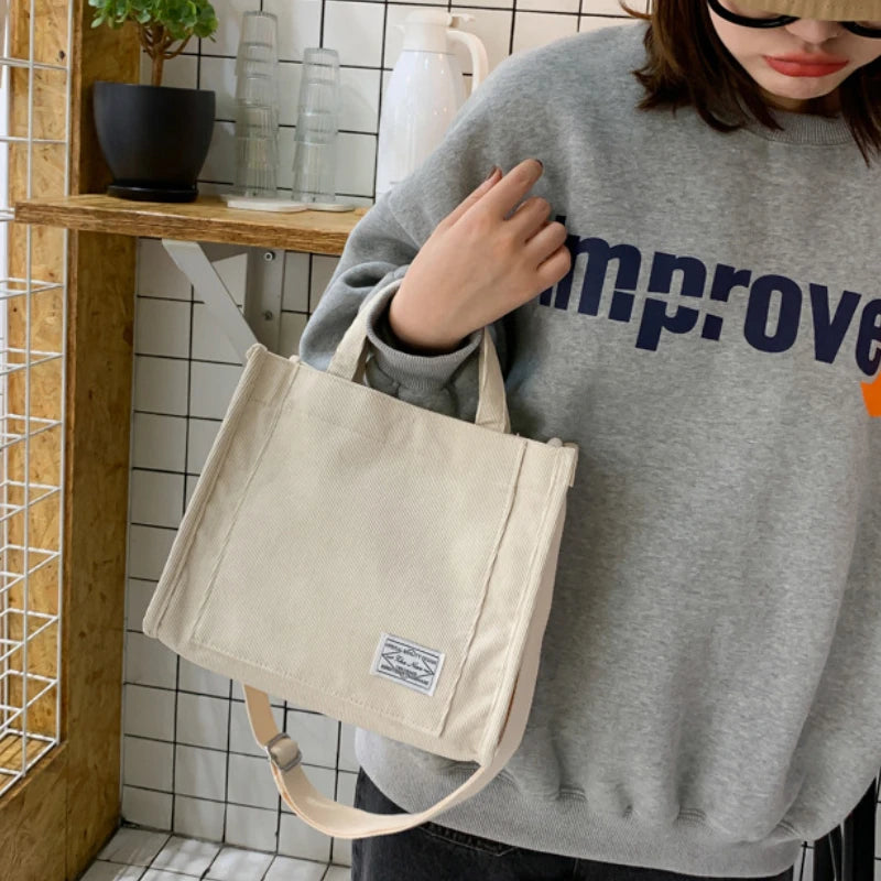 Casual Corduroy Shoulder Bag for Women
