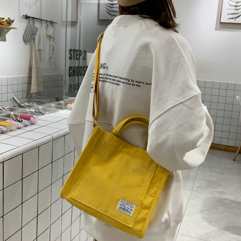 Casual Corduroy Shoulder Bag for Women