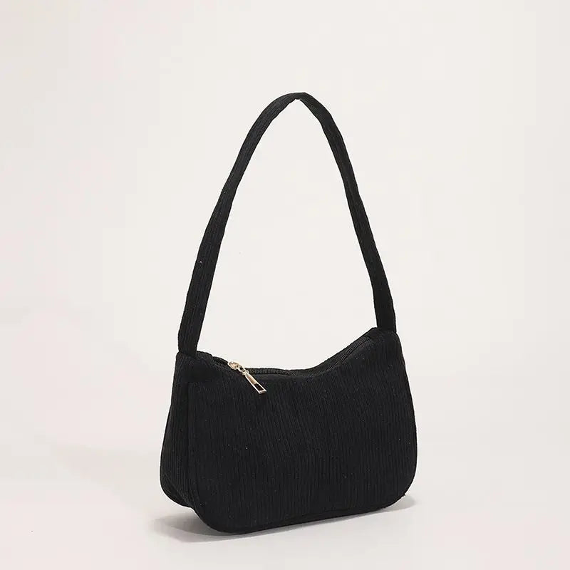 Corduroy Shoulder Bag Women Chain Handbag Winter Tote Thick Cotton Cloth