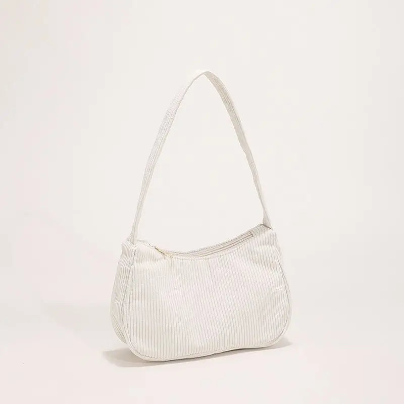 Corduroy Shoulder Bag Women Chain Handbag Winter Tote Thick Cotton Cloth