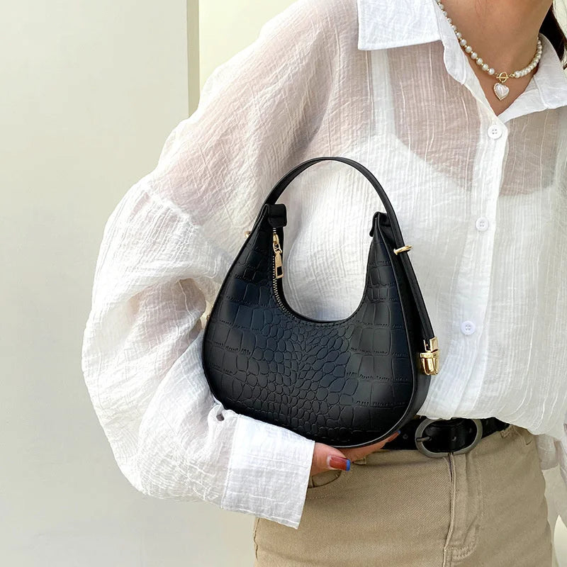 Crocodile Pattern Underarm Bag for Women