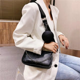 Women Crossbody Bag Set Shoulder Bags Leather Messenger Bag
