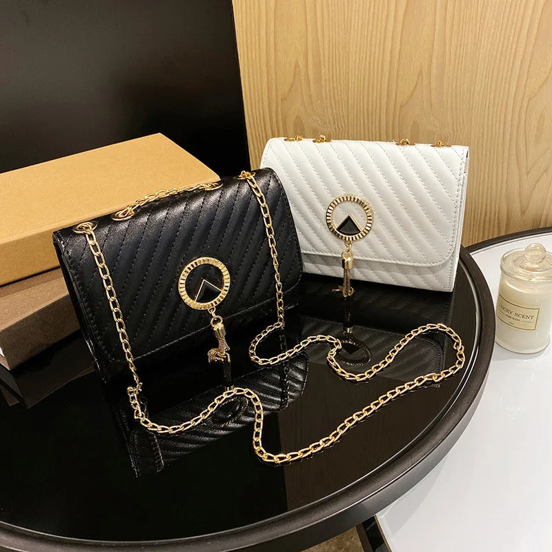 Women Crossbody Bag Sequined Tassel Small Bag and Purse Embroidery Handbag