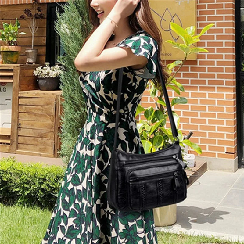 Women Crossbody Bag Soft Leather Shoulder Bag Small Size