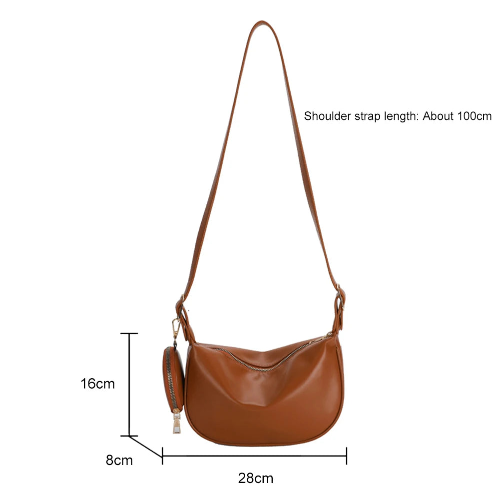 Women Crossbody Bags PU Leather Shoulder Handbags 2 in 1