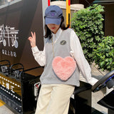 Cartoon Heart Shape Crossbody Bag for Shopping