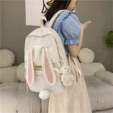 Cartoon Rabbit Backpack Purse for Teen Girls Waterproof Rucksack