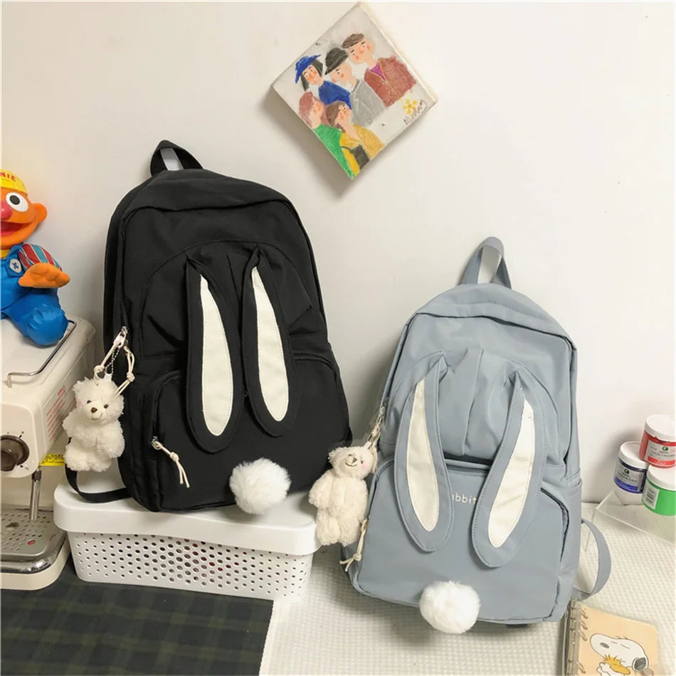 Cartoon Rabbit Backpack Purse for Teen Girls Waterproof Rucksack