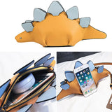 Women Dinosaur Shape Cross Body Bag Funny Girl PU Leather Handbag Lightweight