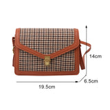Casual Plaid Pattern Shoulder Crossbody Bag - Vintage Flap Envelope PU Leather