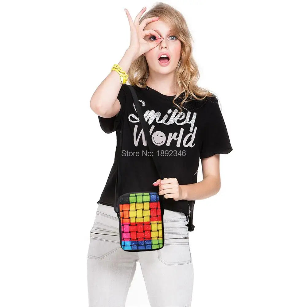 Cartoon Prints Flap Messenger Bag for Girls