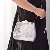 Marble Grain Dinner Bag Women Party Wallet Evening Bag