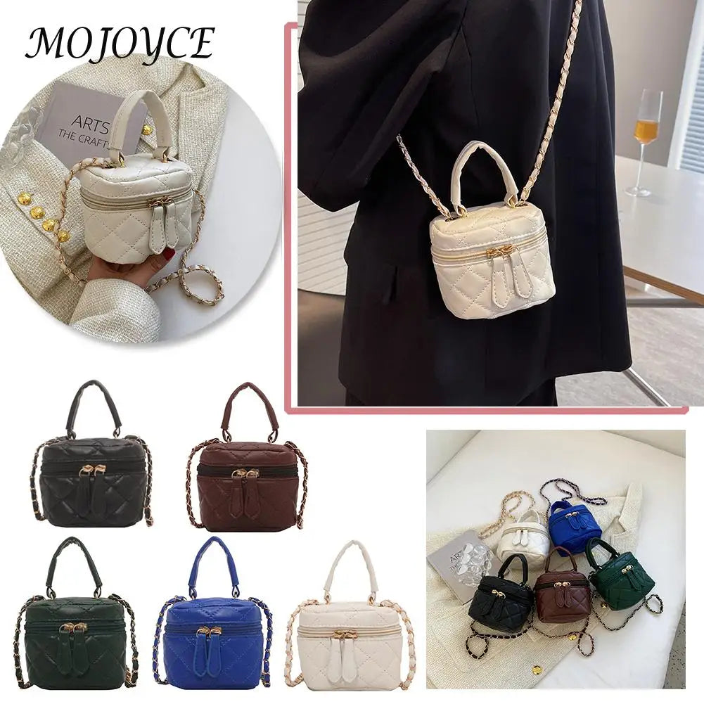 Women PU Leather Shoulder Bag Mini Crossbody Handbag Zipper Closure