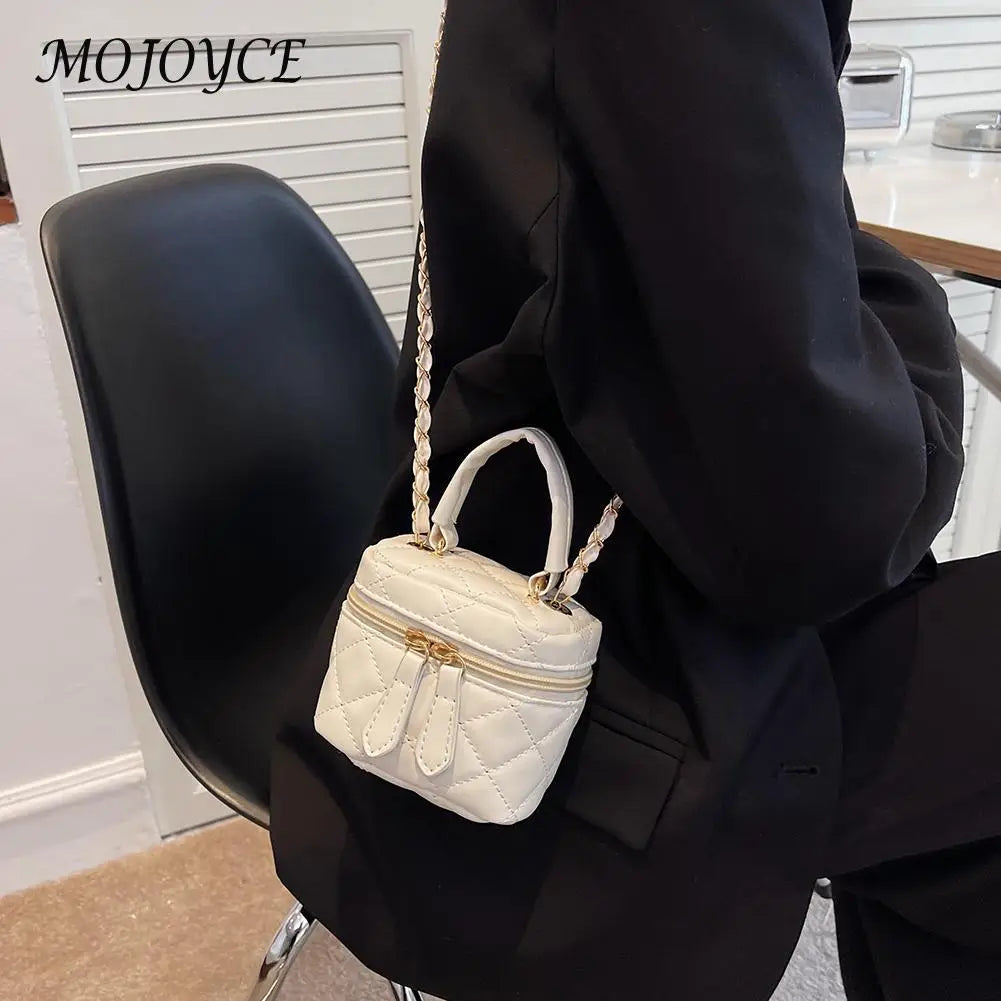 Women PU Leather Shoulder Bag Mini Crossbody Handbag Zipper Closure