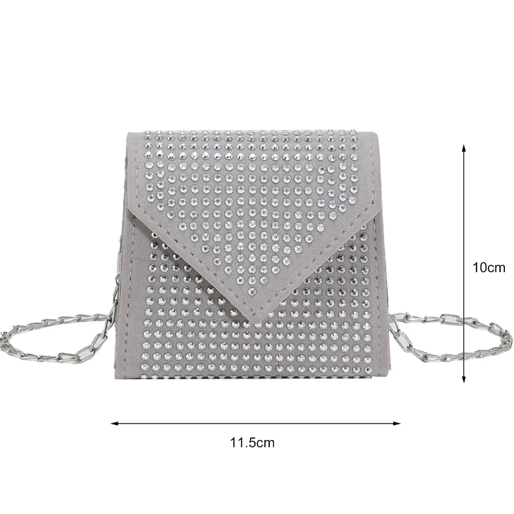 Women Evening Party Diamond Bag Purse PU Leather Crossbody Bags