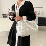 Women Bright Space Cotton Handbag Solid Shoulder Messenger Bag