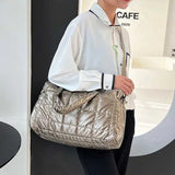 Women Bright Space Cotton Handbag Solid Shoulder Messenger Bag