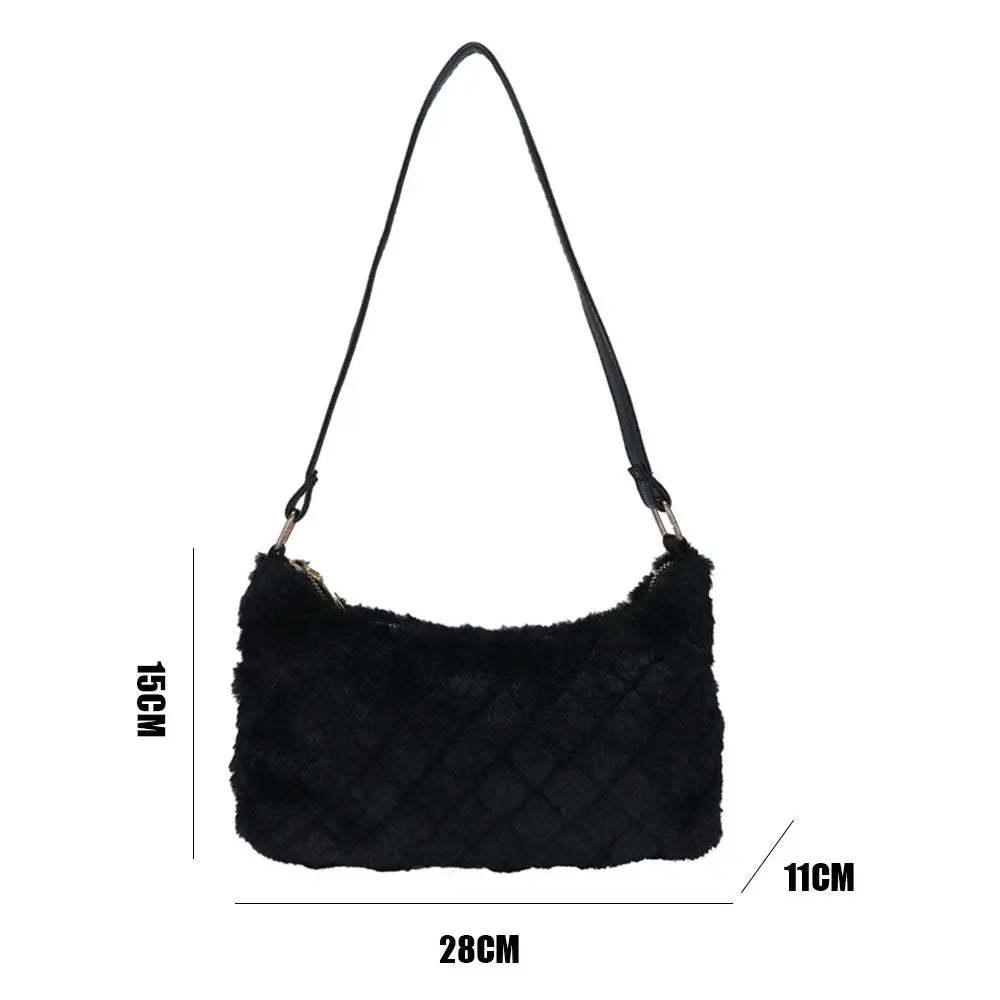 Plush Shoulder Bags Soft Furry Totes Female Handbags