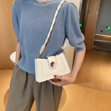 Women PU Leather Underarm Shoulder Bag Handbag Solid Crossbody Bag
