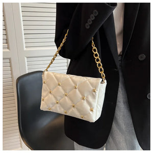 Rivet Handbag Pu Leather Chain Shoulder Bag
