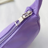 Women Solid Nylon Hobos Bag Ladies Zipper Underarm Bags
