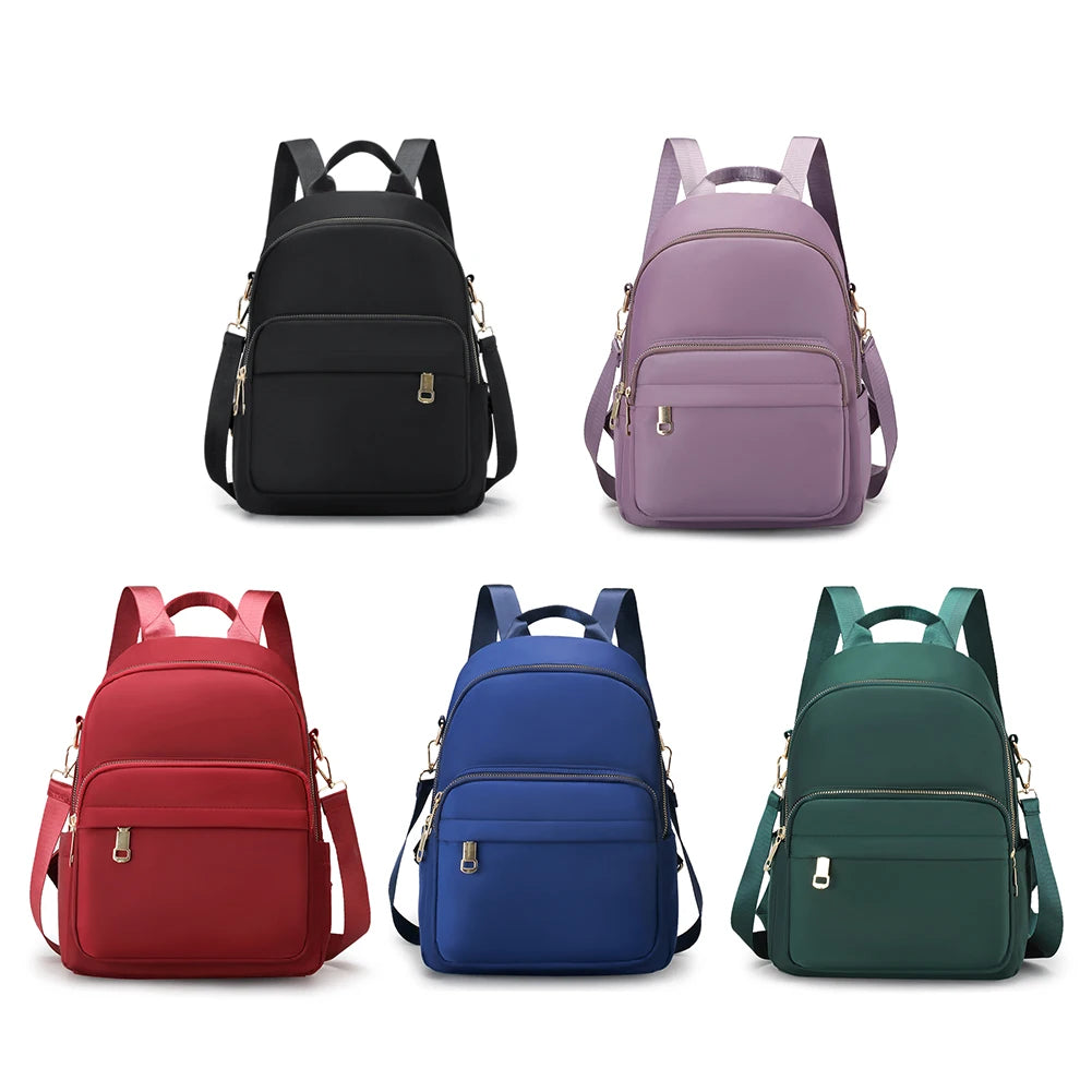 Women Large Capacity Nylon Shoulder Bag Zipper School Bag