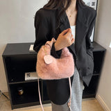 Faux Fur Small Shoulder Crossbody Bag Tote for Women