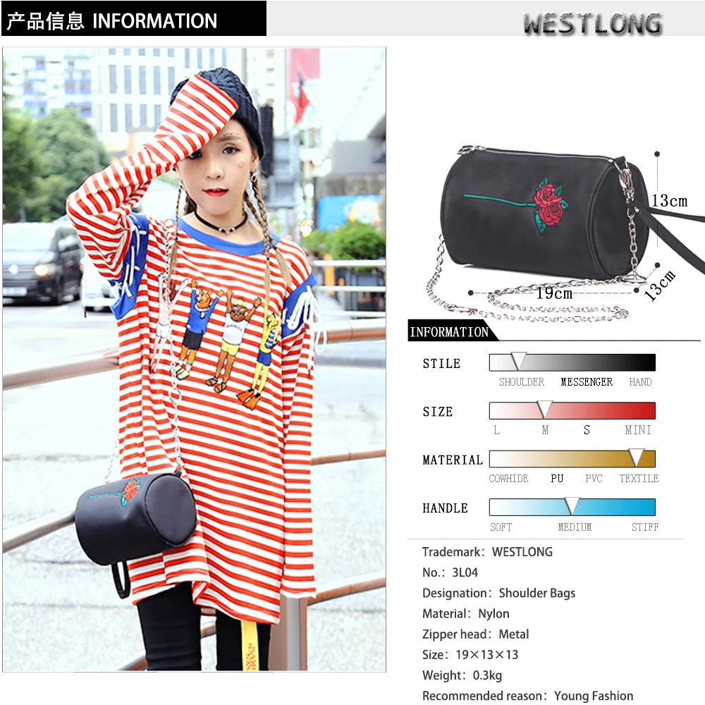 Floral Clutches Chains Shoulder Bag Chinese Style Handbag