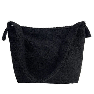 Cartoon Plush Shoulder Bag Large Capacity Messenger Satchel Tote Bookbag