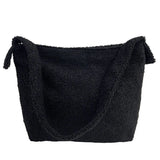 Cartoon Plush Shoulder Bag Large Capacity Messenger Satchel Tote Bookbag