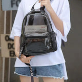 Transparent PVC Backpack for Women Girls Travel Daypack