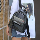 Transparent PVC Backpack for Women Girls Travel Daypack