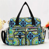 Flower Printed Large Capacity Shoulder Messenger Bag Waterproof Tote Bag