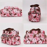 Flower Printed Large Capacity Shoulder Messenger Bag Waterproof Tote Bag