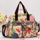 Flower Printed Large Capacity Shoulder Messenger Bag Waterproof Tote Bag