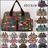 Flower Printed Large Capacity Shoulder Messenger Bag Waterproof Tote Bag