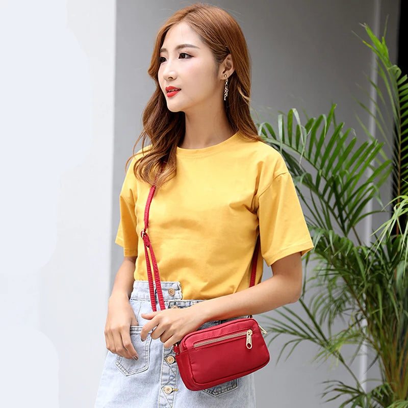 Women Small Clutch Bag Nylon Messenger Waterproof Shoulder Bag