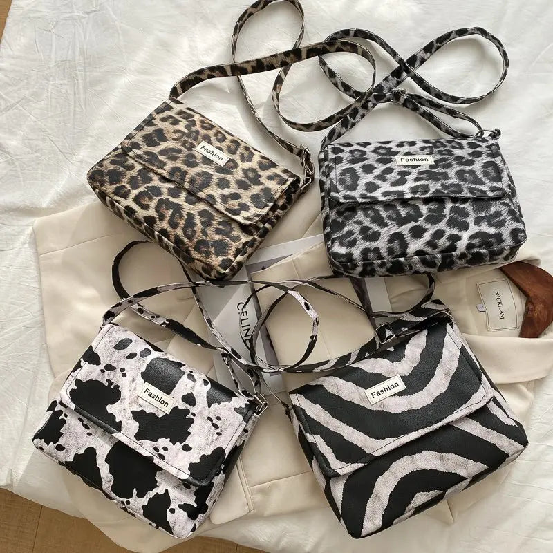 Leopard Small Square Bag Women Shoulder Messenger Bag Evening Clutch