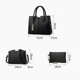 Women PU Leather Handbag Set Casual Tote Shoulder Bag