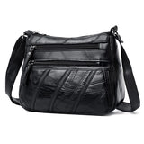 Brown PU Leather Women's Crossbody Bag with Pockets