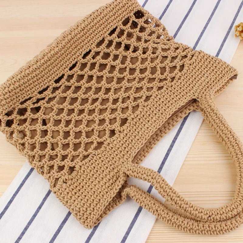 Women Straw Handbag Large Capacity Bohemia Tote Shoulder Bag