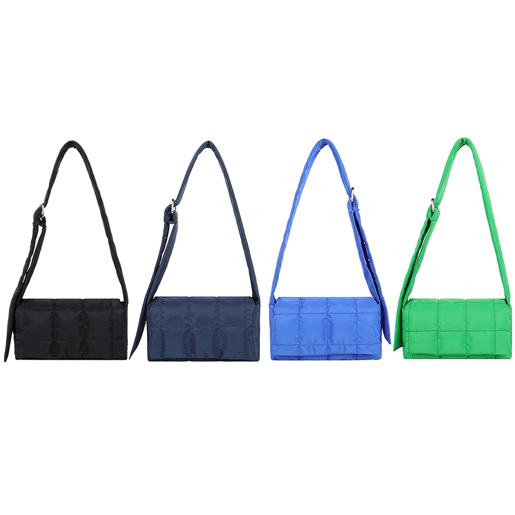 Women Winter Handbag Small Nylon Flap Tote Bag